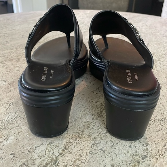 Cole Haan Lindy Grand Wedge Sandal 9 Black NEW - Picture 9 of 11